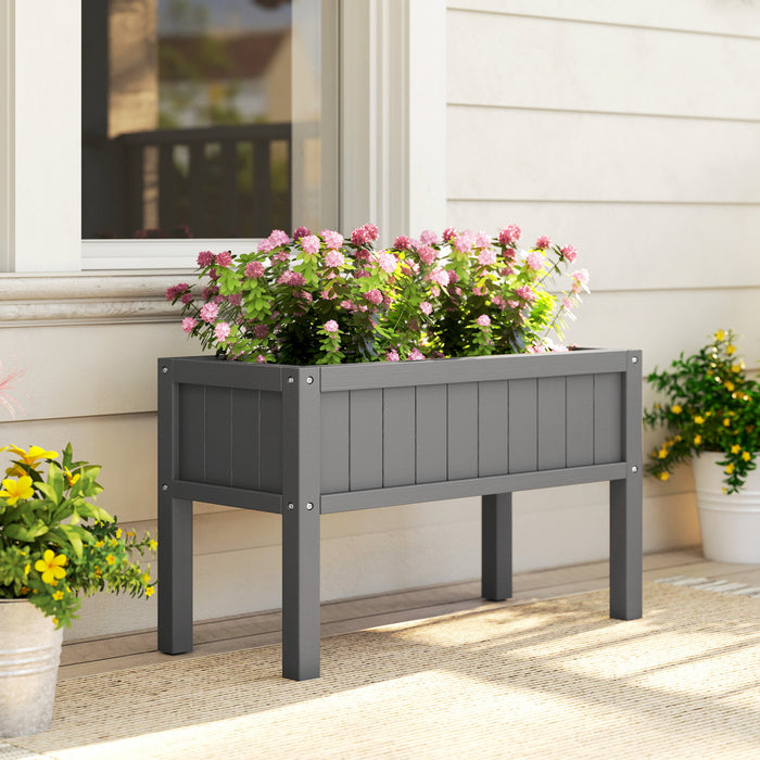 Outsunny Jardiniere surelevee avec trous de drainage, gris