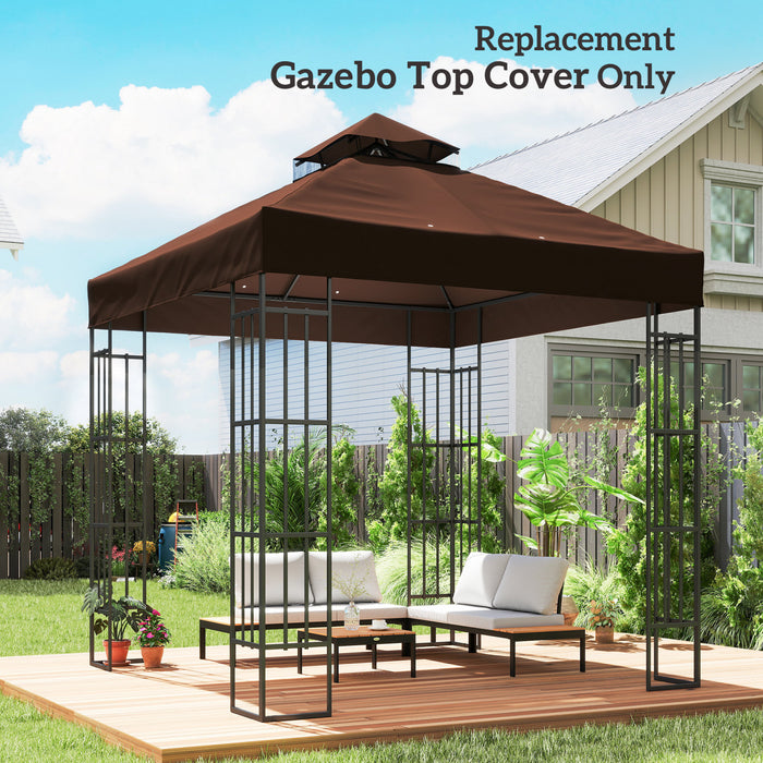 Outsunny Couverture de remplacement pour gazebo a deux etages, UPF30+, cafe
