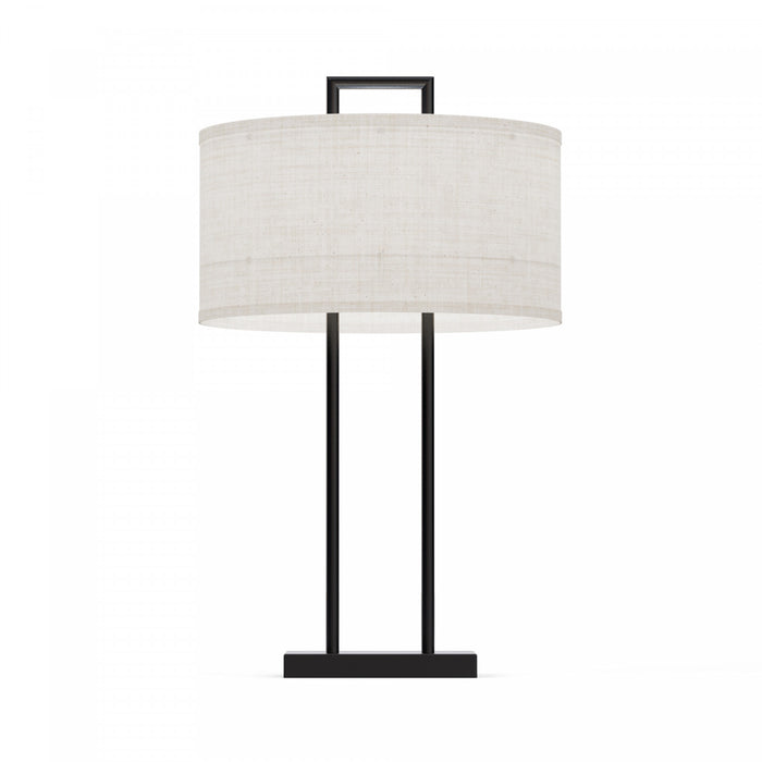 Lampe de table moderne noire de 25 po avec abat-jour texturé