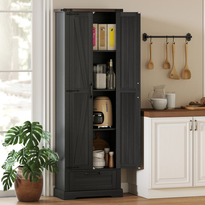 HOMCOM Armoire de rangement 71 po, 2 portes, noir