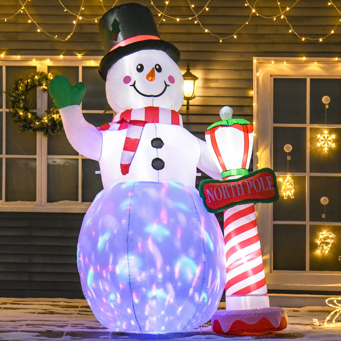 Homcom Bonhomme De Neige Gonflable Blanche