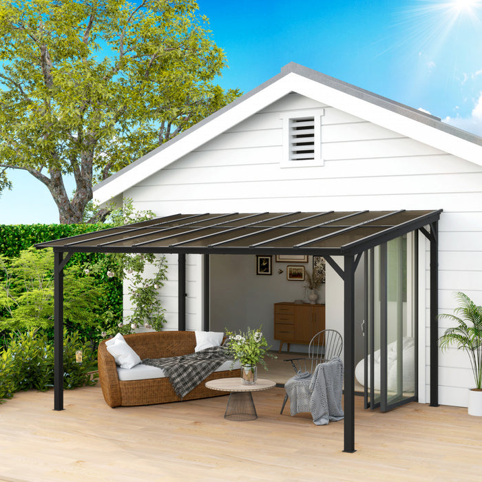 Outsunny Pergola 10' X 14', Upf 50+ & Gazebo Polycarbonate Impermeable