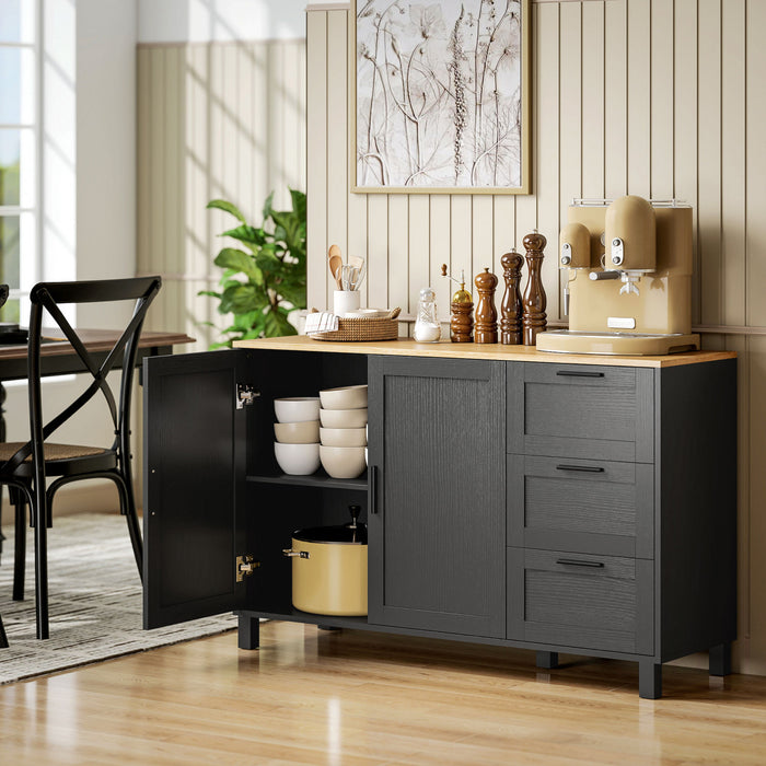 HOMCOM Buffet 47\" avec Portes a Fermeture Douce, Buffet Moderne, Noir
