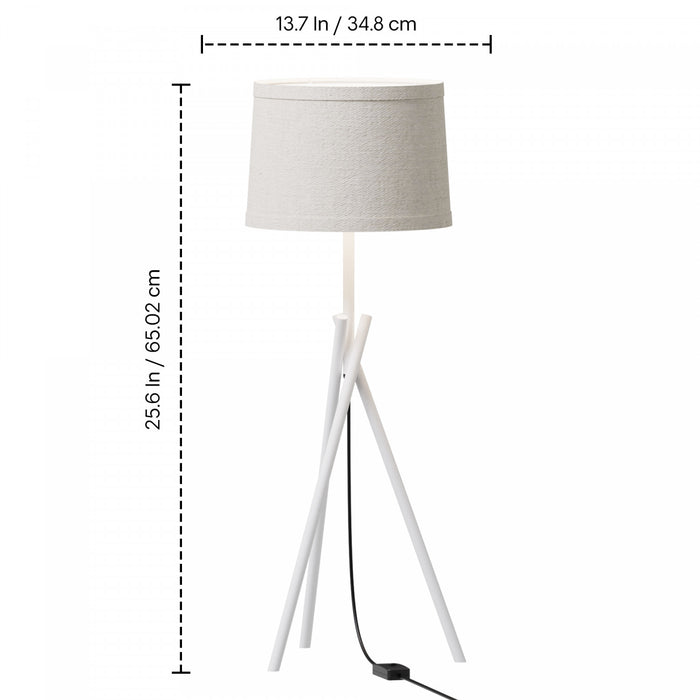 Élégante lampe de table blanche de 26 po à pattes croisées avec abat-jour en tissu 