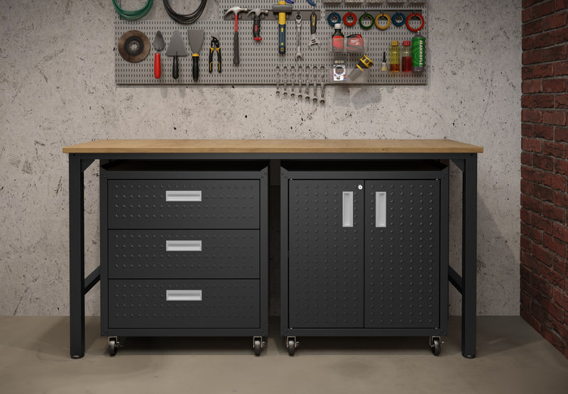 Ensemble de garage moderne Fortress 3 pieces en gris charbon