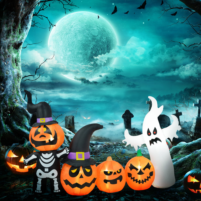 Homcom Famille Fantome De Citrouille D'halloween Gonflable 7,5 Pieds