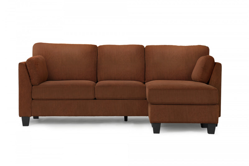 Canape Chaise Longue Rembourre, Tissu Rouille, Moderne, Contemporain