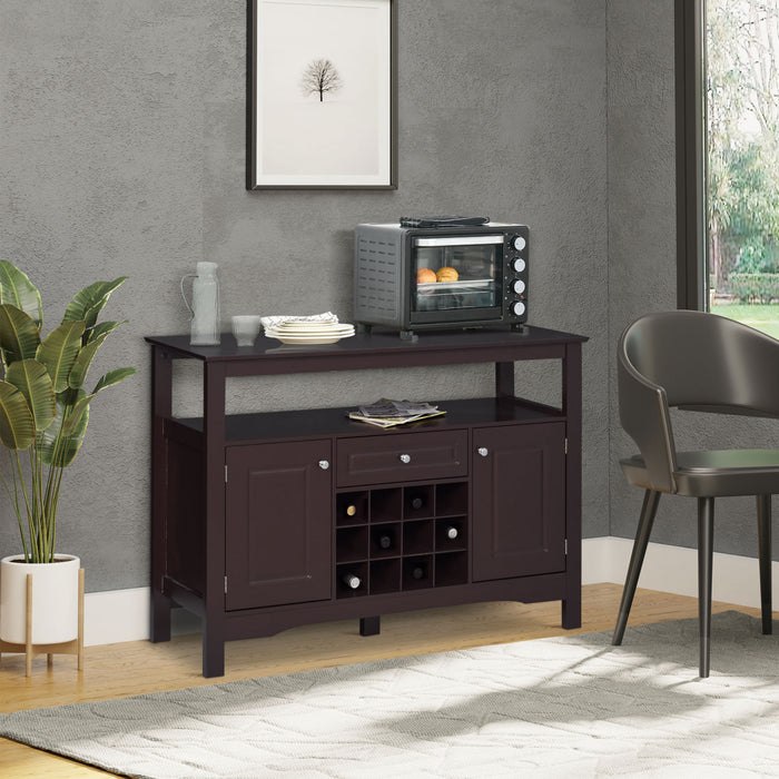 HOMCOM Buffet avec Tiroir et Rangement pour Bouteilles de Vin
