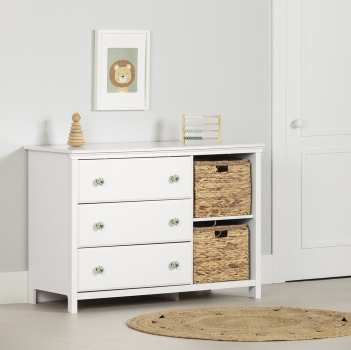 Balka Commode 3 Tiroirs Avec Paniers - Blanc Solide
