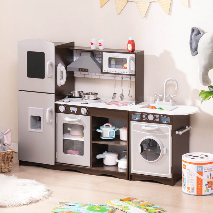 Costway Kids Kitchen Playset Avec Des Lumieres Et Des Sons Realistes