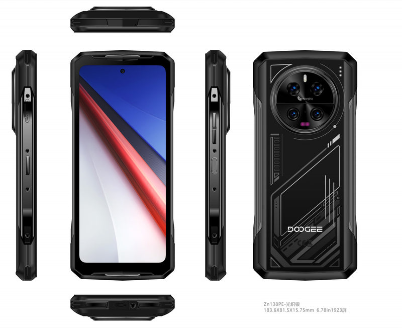 Doogee V40 5g Rugged Phone 108mp Quad Camera - 8 680mah Battery 512gb Storage 6.78” Fhd+ 120hz Display Silver