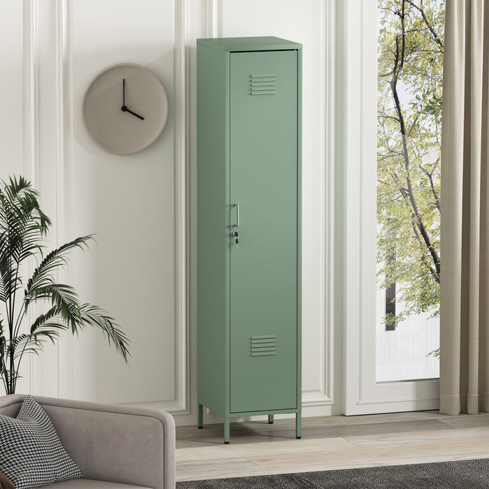 Armoire de rangement moderne Naomi 15\" en metal, vert sauge