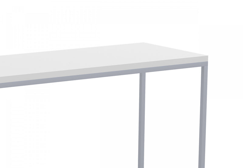 Console moderne de 31 po - blanche avec métal argenté