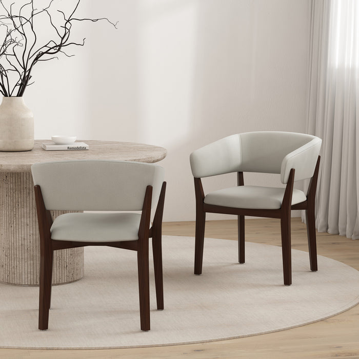 Fauteuil Blake moderne en faux mohair avec accoudoirs en bois, coloris grege - Lot de 2