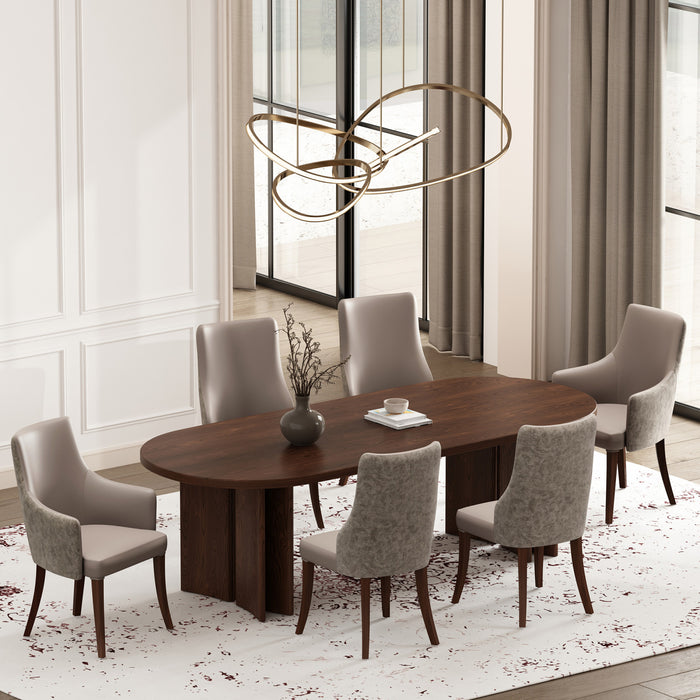 Ensemble de 6 chaises de salle a manger Connie Modern en taupe