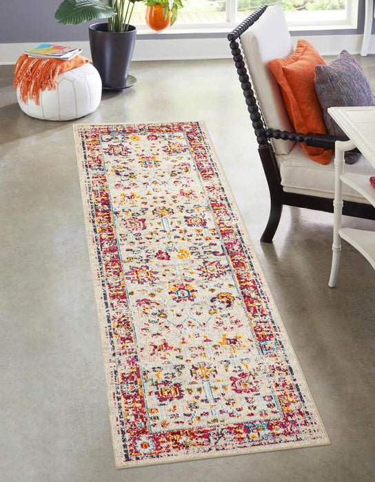 Tapis de Couloir Traditionnel Jasmine 2'8\" x 8'2\" en Ivoire