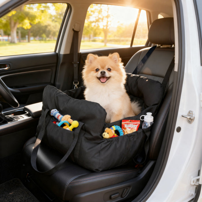 Siege Auto PawHut pour Petits Animaux, Lit de Voyage Doux pour Animaux