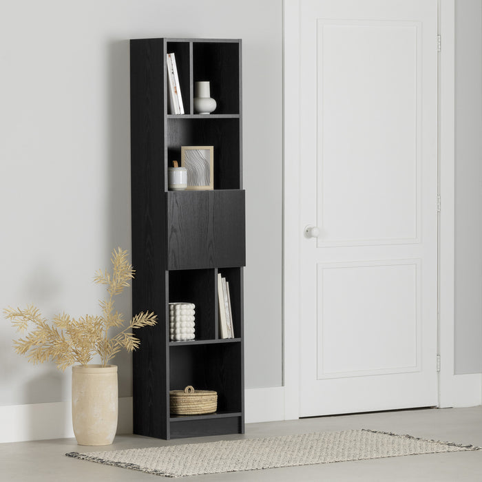 Liora Bibliotheque Etroite 5 Tablettes - Chene Noir