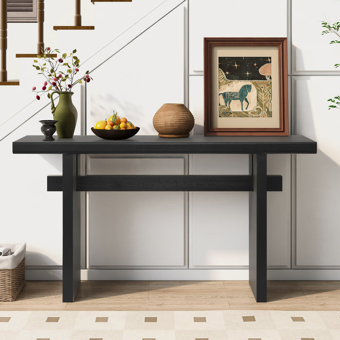 Console de style maison de campagne Emma 150 cm pour entrée - noire