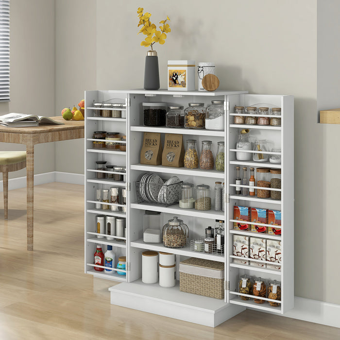 HOMCOM Armoire de rangement avec etageres a 5 niveaux, 12 etageres a epices