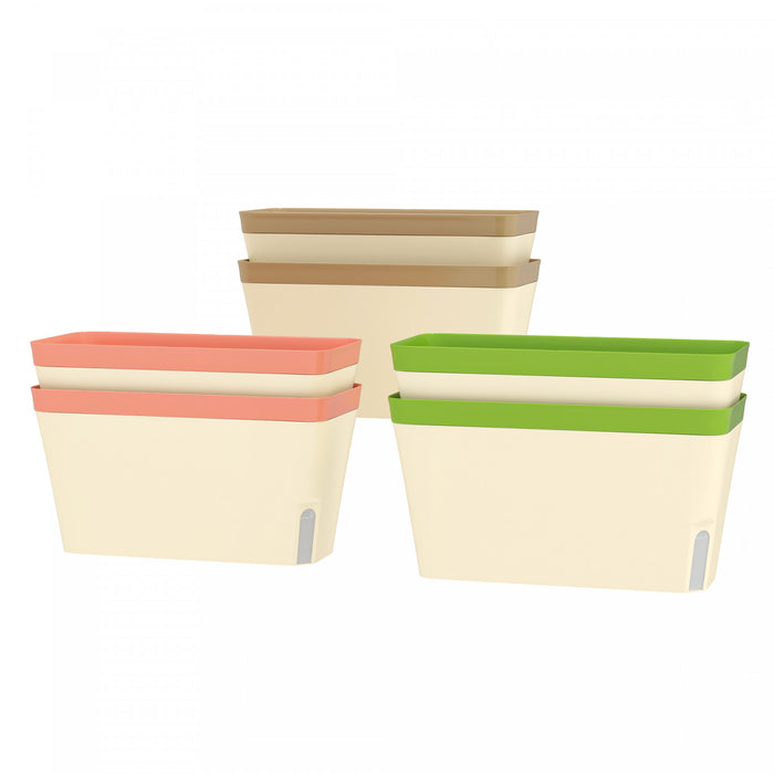 Outsunny Lot de 6 jardinieres auto-arrosantes, pots de fleurs d'exterieur