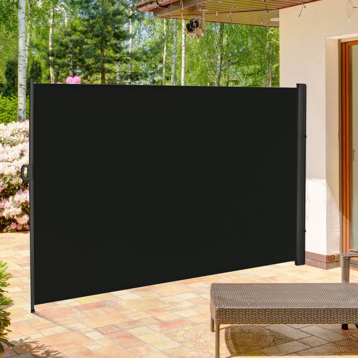 Outsunny Ecran De Confidentialite Pliant Pour Auvent Lateral 118\" X 79\"noir