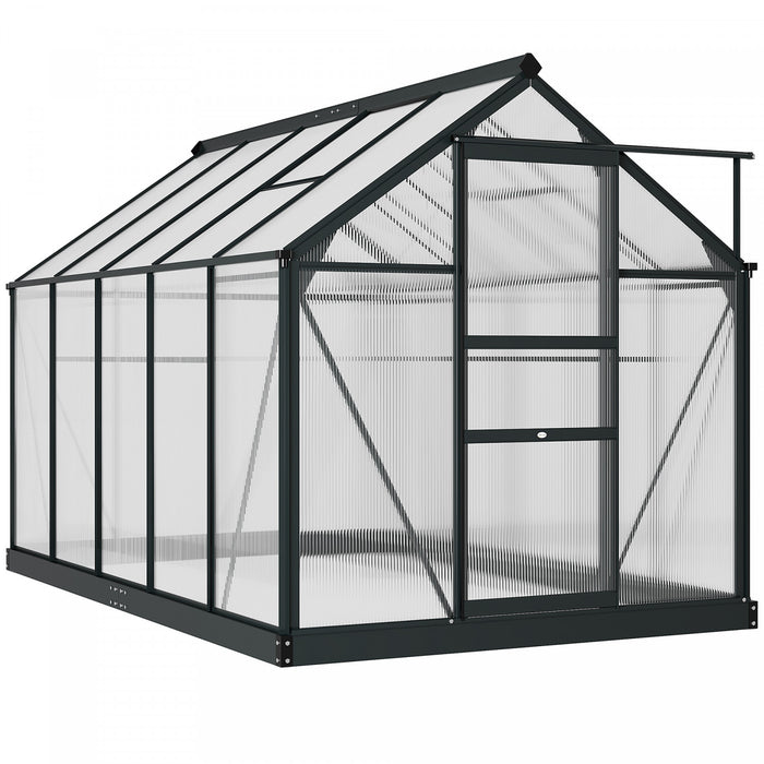 Outsunny Serre, Serre De Plain-pied Transparente Avec Porte Coulissante