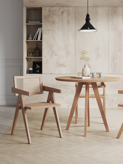 Fauteuil en bois au style industriel chic Hamlet en coloris naturel - Lot de 2