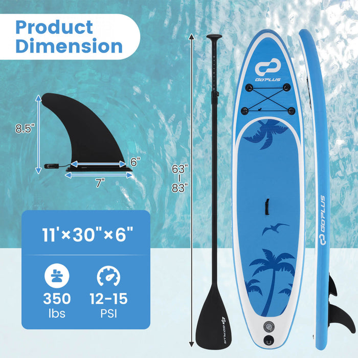 Grand Tableau Gonflable De Sup Goplus, Tableau De Pagaie Portable Avec Des Anneaux 5d