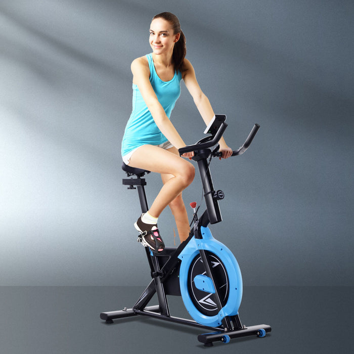 Velo D'exercice Stationnaire Soozier, Velo D'entrainement A Entrainement Par Courroie A Volant D'inertie De 13 Lb, Avec Moniteur Lcd A Resistance Reglable