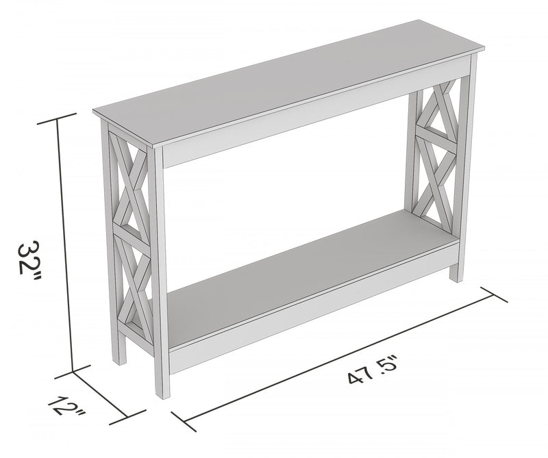 Console de 47 po avec 1 tablette - taupe foncé