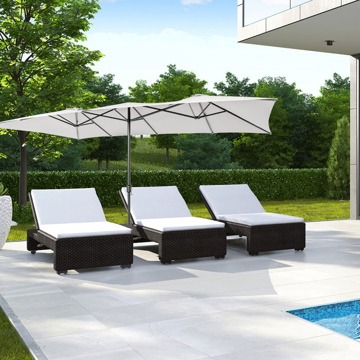 Costway Grand parasol de marche double face 15FT avec manivelle, ventilation, pour exterieur double
