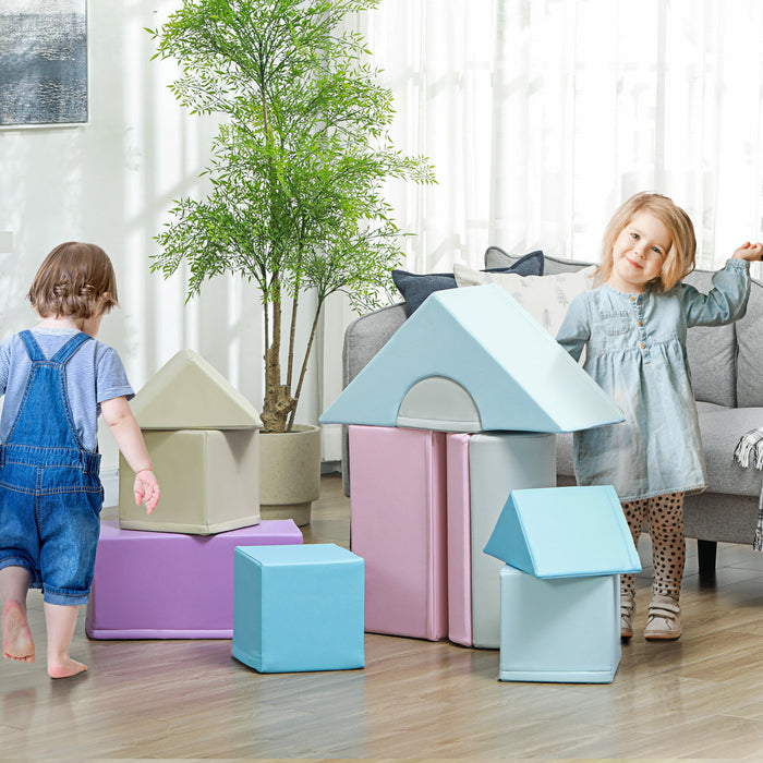 Soozier Blocs De Jeu Souples 11pcs, Jouet De Gymnastique Pour Enfants, Blocs De Construction Et D'empilage En Mousse, Ensemble De Jeu D'apprentissage, Jouet D'activite, Multicolore