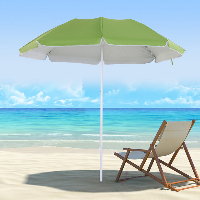 Outsunny Parasol De Plage De 6.7pi, Inclinable Et Sac De Transport, Vert