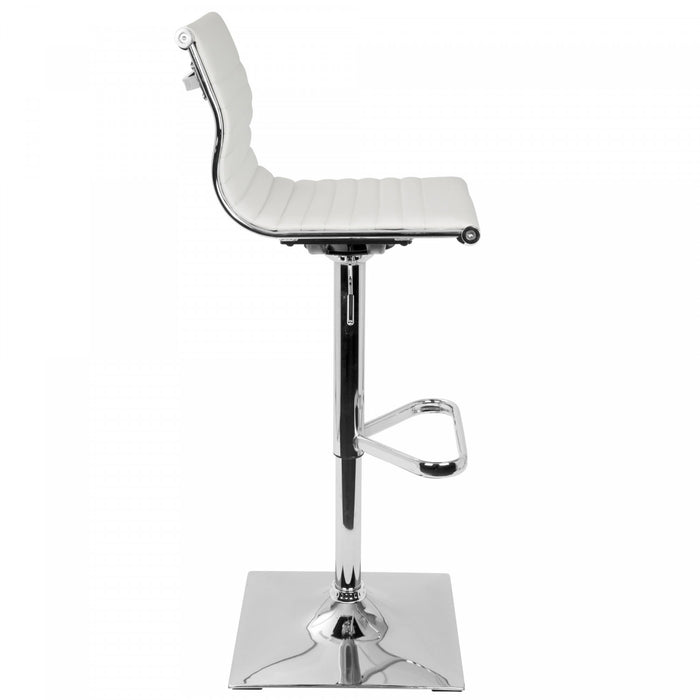 Tabouret bar pivotant réglable contemporain Masters en similicuir - blanc