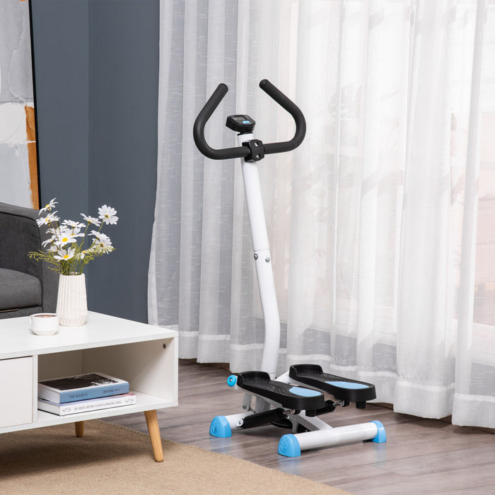 Soozier Machine A Marchepied Reglable, Stepper Avec Moniteur Lcd, Bleu