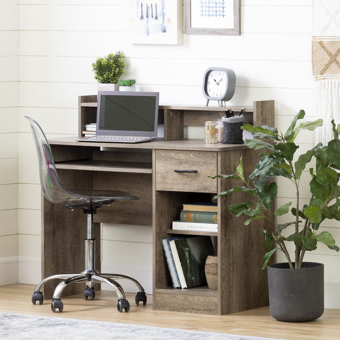 Axess Bureau de travail avec support à clavier avec Port USB Chêne vieilli, de Meubles South Shore