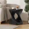Miro 16" Modern Twisted Hourglass MGO Accent Table, Faux Wood Grain Indoor Side Table, Black | Table d'appoint moderne sablier torsade Miro 16 pouces MGO, table laterale interieure imitation bois, noir
