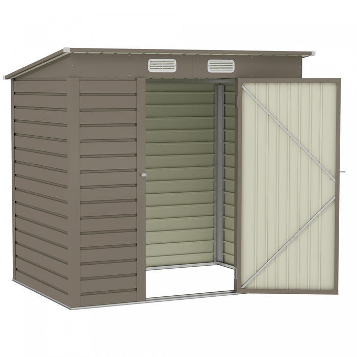 Outsunny Abri De Jardin En Metal Galvanise 6 X 4 Pieds Avec 2 Events