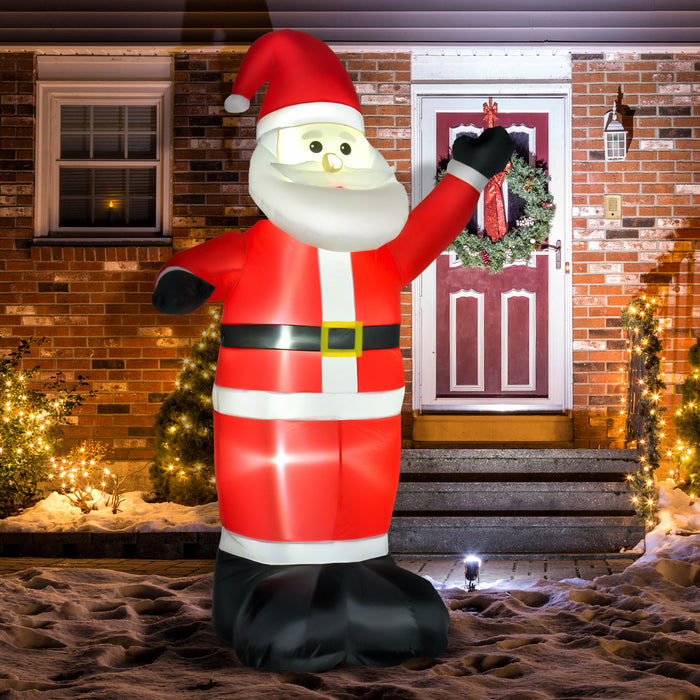 Homcom Pere Noel Gonflable Blanc Rouge Noir