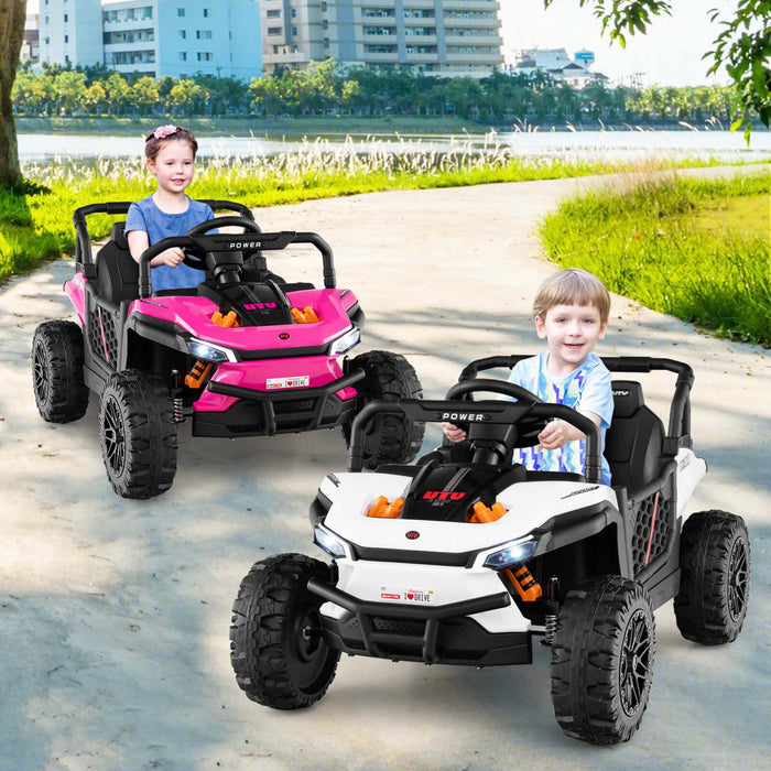 Costway 12v Kids Ride Sur Camion Avec Telecommande Parentale 3 Vitesses Et Fonction Avant Inverse Blanc