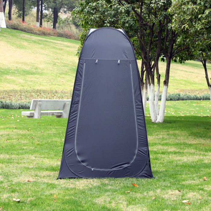 Outsunny Tente de douche pop-up, cabine d'essayage et de change en plein air, noire