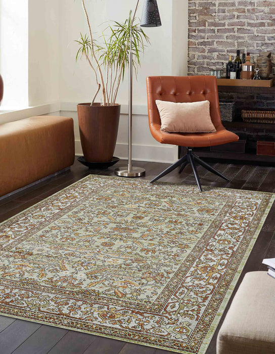Tapis Traditionnel Hailey 5'3\" x 7'3\" en Vert