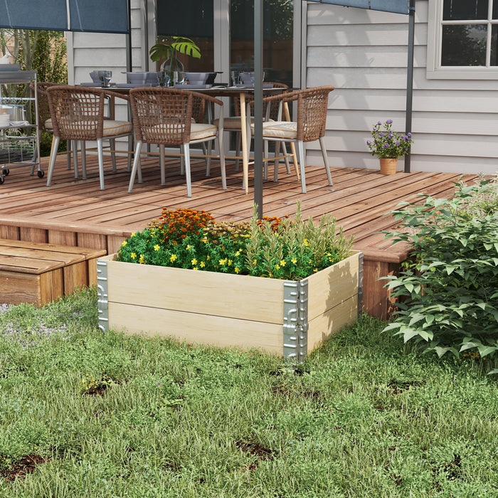 Outsunny Lit De Jardin Sureleve En Bois Pliable Avec Fond Ouvert