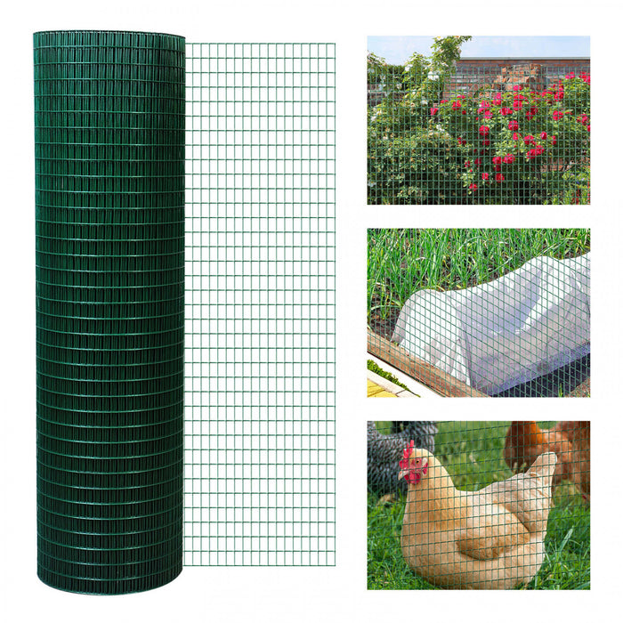 Pawhut Rouleau De Filet De Cloture En Treillis Metallique De 98' L X 35,5\" H, 1/2 X 1 Pouce Pour Voliere, Poulailler, Clapier A Lapin, Protection Des Animaux Et Du Jardin