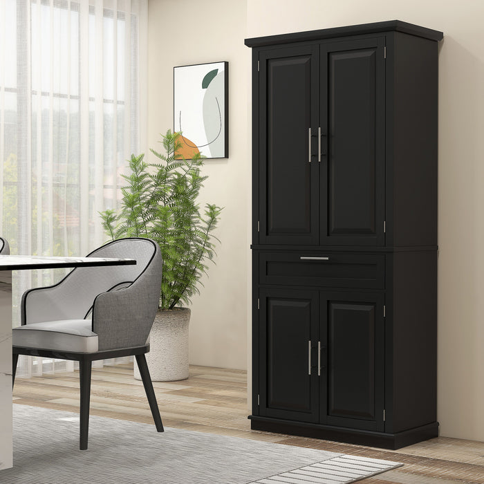 HOMCOM Armoire de rangement 72\" avec tiroir, etageres reglables