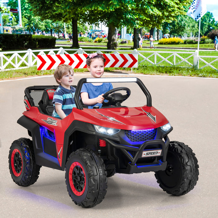 Costway 12v 2 Places Enfants Roulent Sur La Suspension De Vehicule Electrique Utv Rc W / Lumieres Et Musique