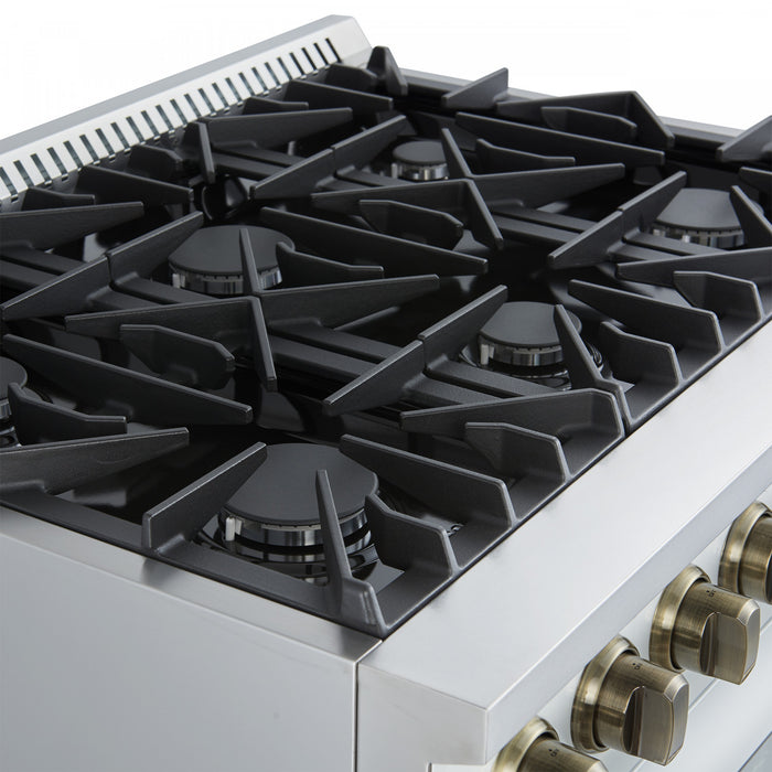 Cuisiniere a gaz Marco 36 pouces blanche, 4,32 pi³ – FFSGS6277-36WHT