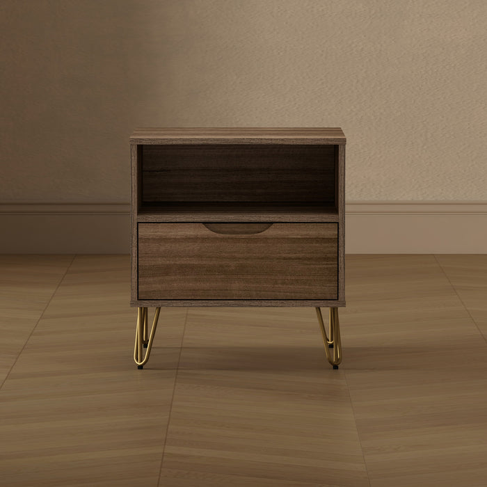 Table de nuit Avira mi-siecle moderne 20\" en brun (1 tiroir)