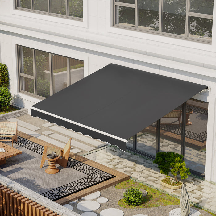 Outsunny Auvent Electrique Retractable 10' X 12' Avec Telecommande, Gris